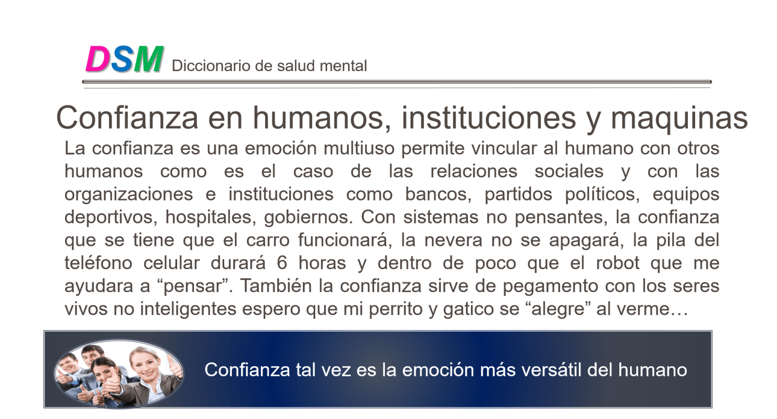 Confianza en humanos, instituciones y